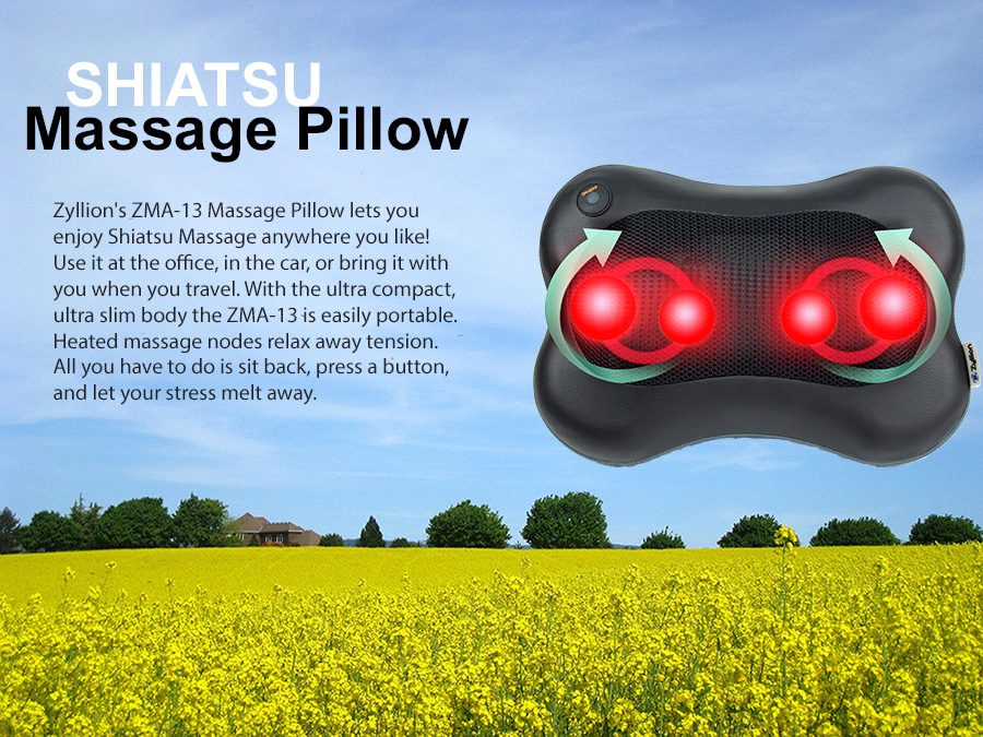 Zyllion Shiatsu Back and Neck Massager Pillow with Heat (ZMA-20)